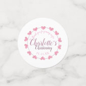 Witte en roze hart baby dochter doop confetti (Kleine voorkant)