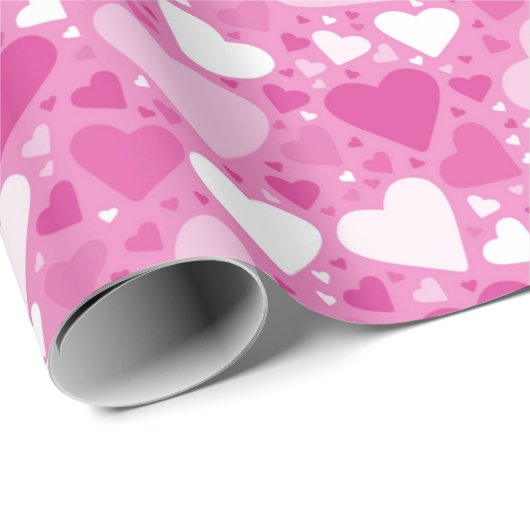 Witte en roze hartdag cadeaupapier (Rol Hoek)