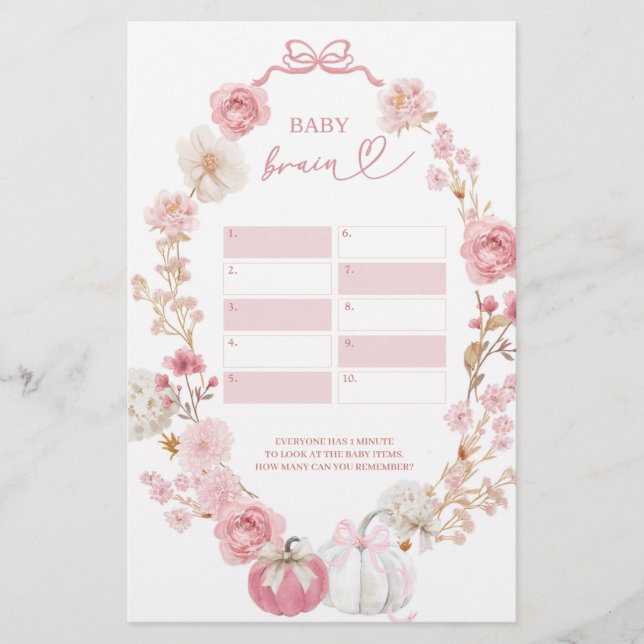 Witte en Roze Kleine Pompoen Baby Brain Games (Voorkant)