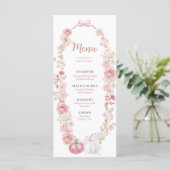 Witte en Roze Kleine Pompoen Platte Menu (Staand voorkant)