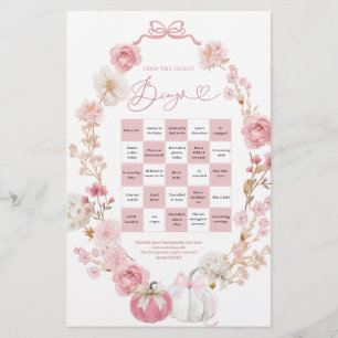 Witte en Roze Kleine Pompoen Vind de Gast Bingo