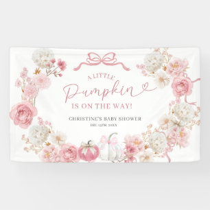 Witte en roze Little Pumpkin Large Banner