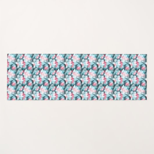 Witte en roze Lotus yogamat (Voorkant (horizontaal))