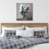  witte en roze mallows in een Vase Canvas Afdruk (Insitu (Slaapkamer))