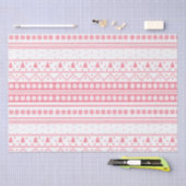 Witte en roze Noordse kerstpatronen Tissuepapier (Craft)