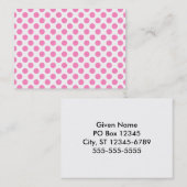 Witte en roze pokadots visitekaartje (Voorkant / Achterkant)