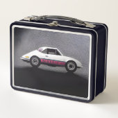 Witte en roze retro-auto (Voorkant)