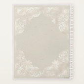 Witte en roze rozen op  duif grijze boekenkapje planner (Achterkant)