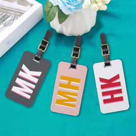 Witte en Roze Schaduw Monogram bruidsmeisje voorde Bagagelabel