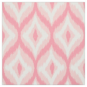 Witte en roze tinten Quatrefoil Ikat Patroon Stof