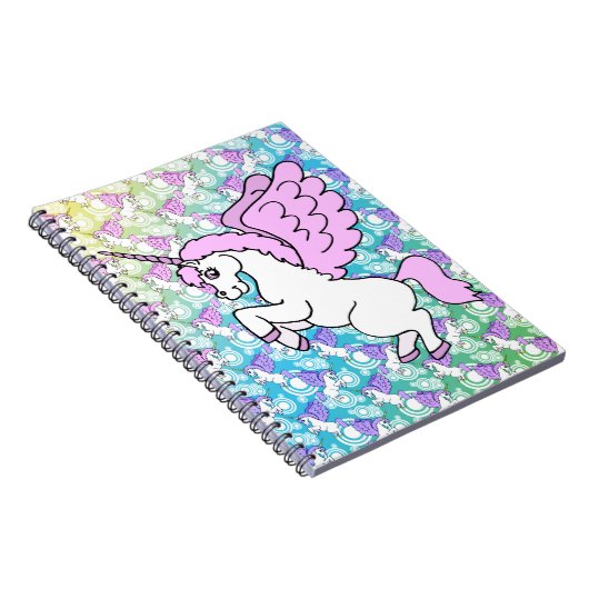 Witte en Roze Unicorn Notitieboek (Rechterzijde)