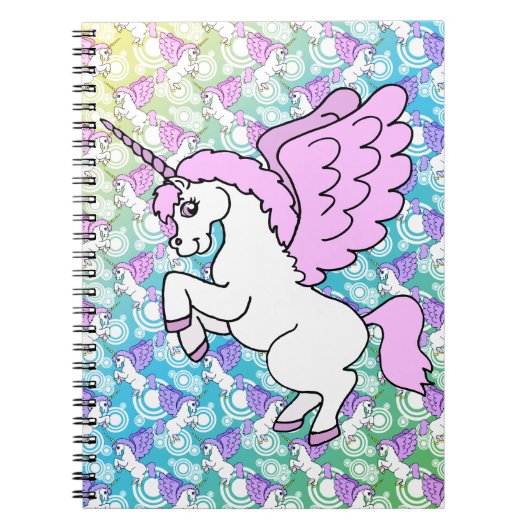 Witte en Roze Unicorn Notitieboek (Voorkant)
