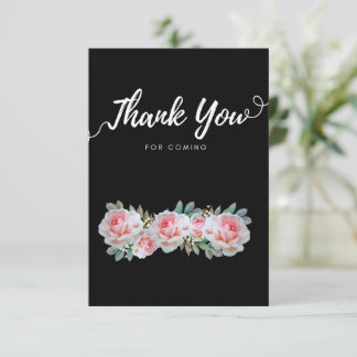 Witte en roze wilde bloem dank u kaarten RSVP kaartje