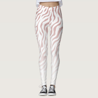 Witte en Roze Zebra Strepen: Stijlvolle Leggings