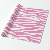 Witte en roze Zebrastripes Cadeaupapier (Uitgerold)