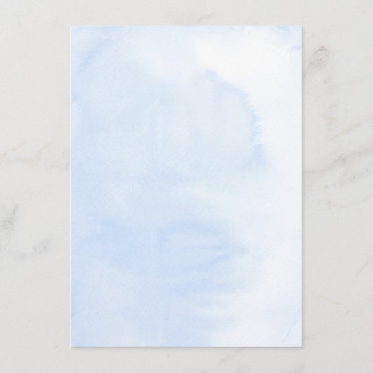 Witte en stoffige blauwe bloemen bruiloft informat informatiekaartje (Achterkant)