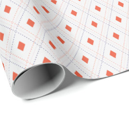 Witte en Terracotta Argyle geschenkverpakking Cadeaupapier