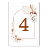 Witte en terracotta Floral Table Number Kaarten (Achterkant)