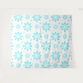 Witte en turquoise delicate daisy, stippen patroon wandkleed (Voorkant (horizontaal))