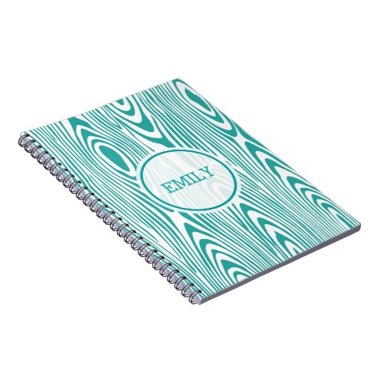 Witte en turquoise houtnerf notitieboek (Rechterzijde)