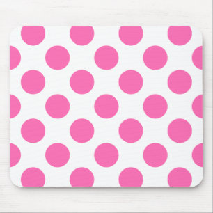 Witte en warme roze pooldots muismat