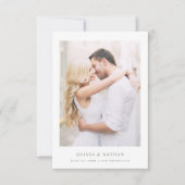 Witte en Wijze Elegante Tekst en Foto QR Code Save The Date (Voorkant)