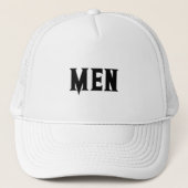 Witte en witte MANNEN Tekst Handsome Mannen Trucker Pet (Voorkant)