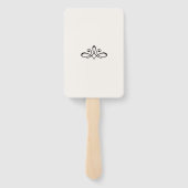 Witte en witte ventilator handwaaier (Achterkant)