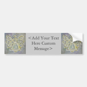 Witte en zilveren engel bumpersticker