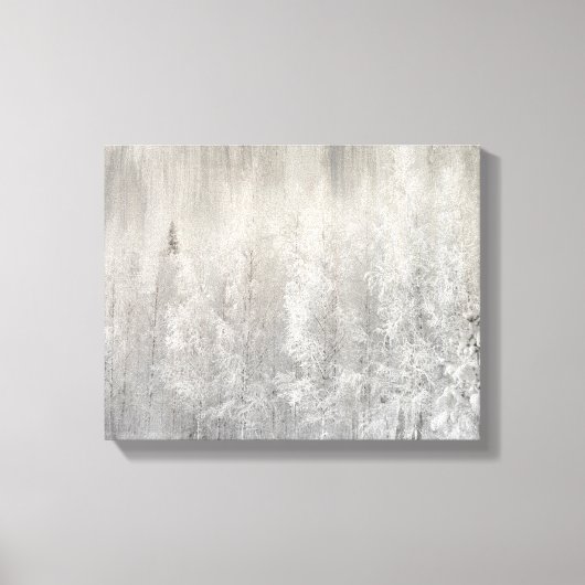Witte en Zilverige kerst Canvas Afdruk (Voorkant)
