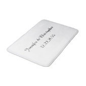 Witte en Zwarte Aangepaste Script-plush Badmat (Gekanteld)