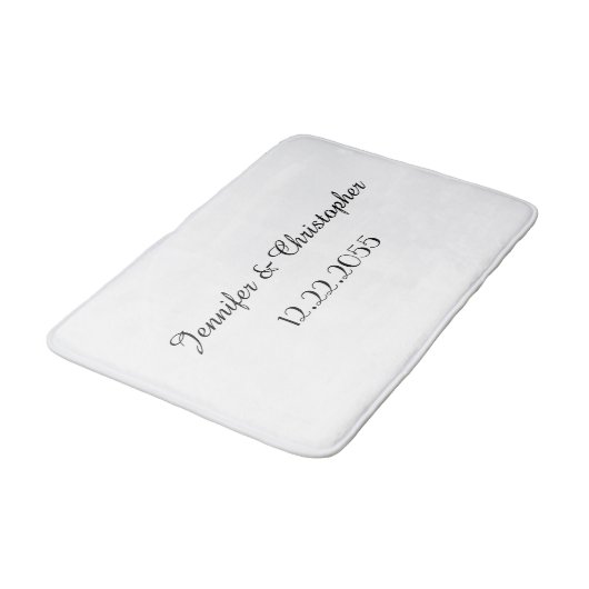 Witte en Zwarte Aangepaste Script-plush Badmat (Gekanteld)