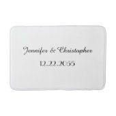 Witte en Zwarte Aangepaste Script-plush Badmat (Voorkant)
