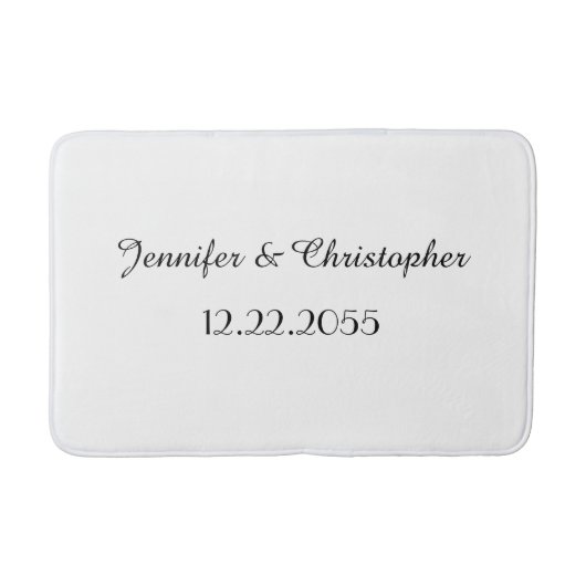 Witte en Zwarte Aangepaste Script-plush Badmat (Voorkant)