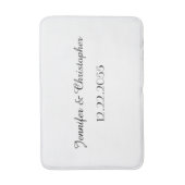 Witte en Zwarte Aangepaste Script-plush Badmat (Voorkant Verticaal)