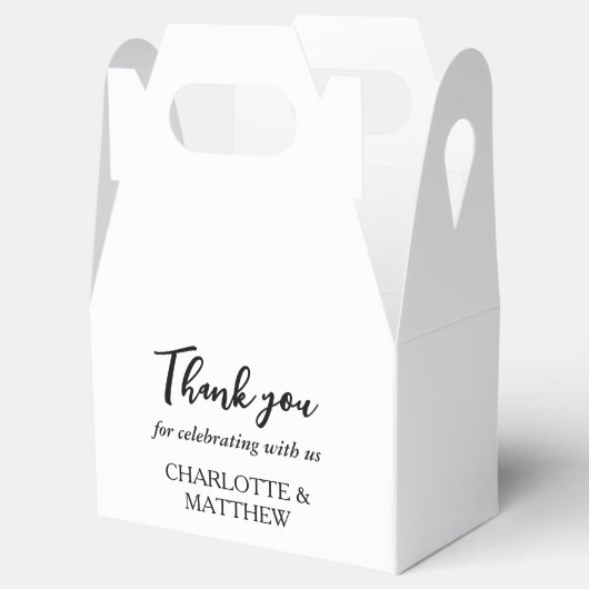 Witte en zwarte bruiloft bedankdoosjes (Geopend)