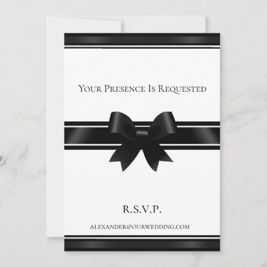 Witte en zwarte bruiloft kaart (Voorkant)