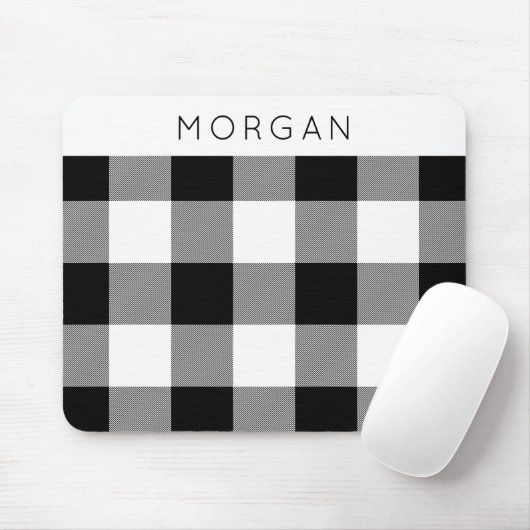 Witte en zwarte check Muismat (Met muis)