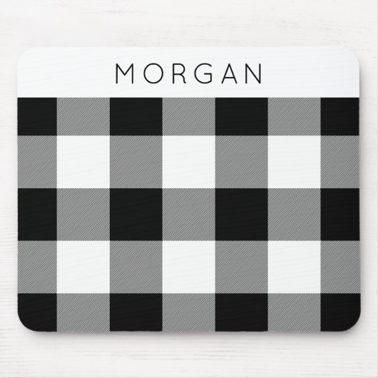 Witte en zwarte check Muismat (Voorkant)