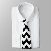 Witte en zwarte Chevron Zigzag Stropdas (Gebonden)