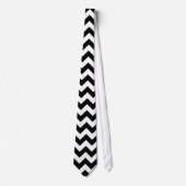 Witte en zwarte Chevron Zigzag Stropdas (Voorkant)