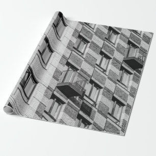 WITTE EN ZWARTE CONCRETE BOUW CADEAUPAPIER