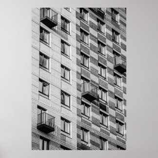 WITTE EN ZWARTE CONCRETE BOUW POSTER