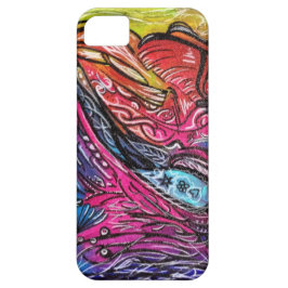 witte en zwarte details op multicolor achtergrond iPhone 11 hoesje
