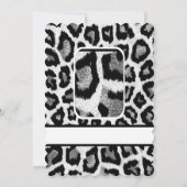 Witte en zwarte dierenprint bruiloft kaart (Achterkant)
