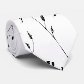 Witte en zwarte florale Fowers natuurlijk Botanisc Stropdas (Opgerold)