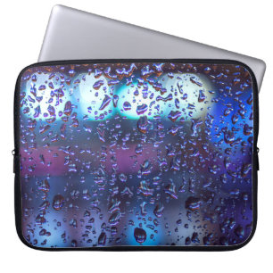 Witte en zwarte florale textiel laptop sleeve