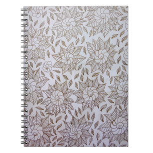 Witte en zwarte florale textiel notitieboek