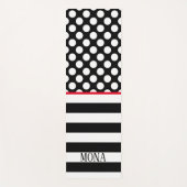 Witte en zwarte geometrische vormen yogamat (Voorkant)