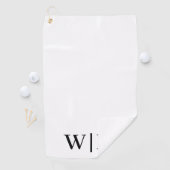 Witte en zwarte gepersonaliseerde golfhanddoek (Insitu)